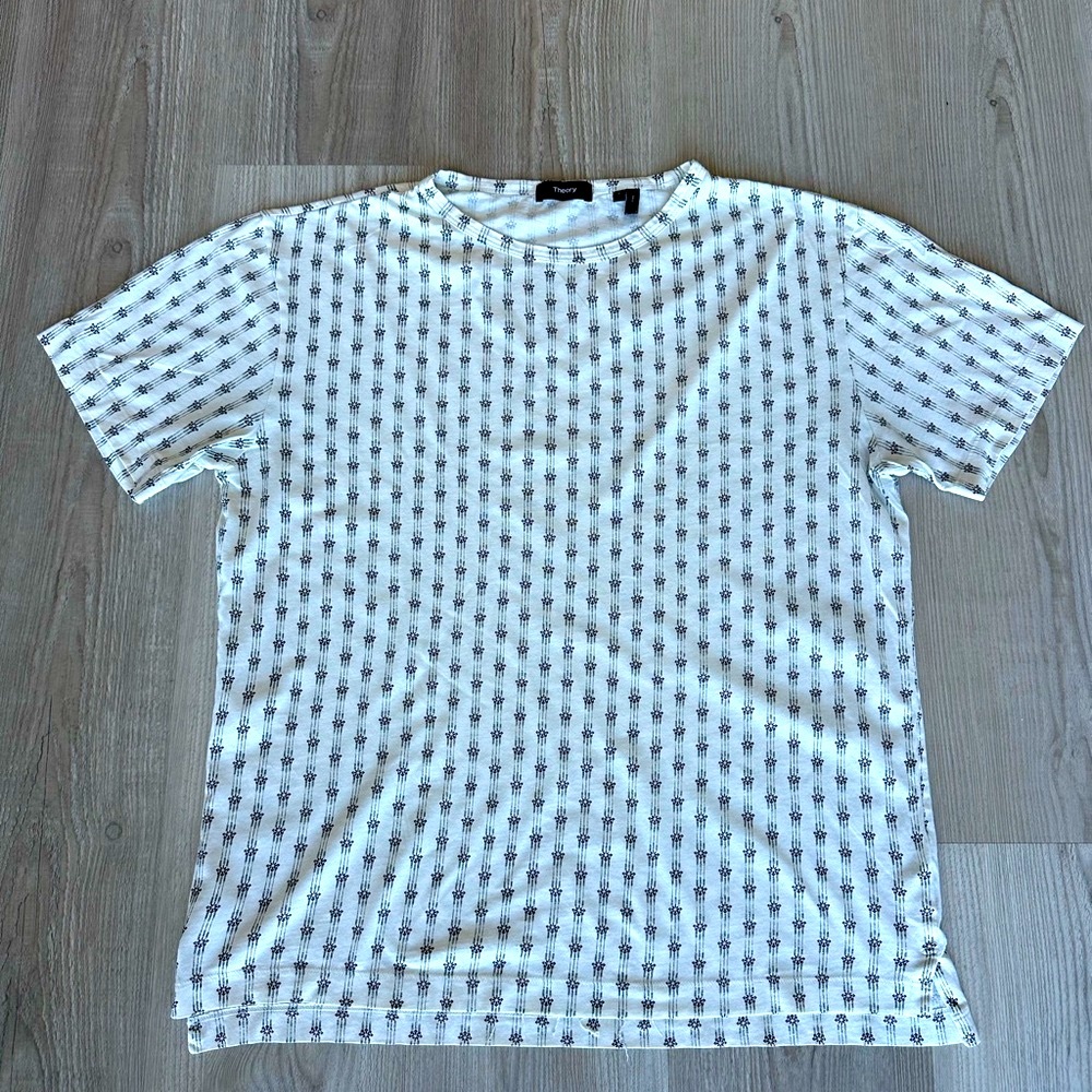 Theory - Patterned All Over Designer Cream Shirt